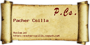 Pacher Csilla névjegykártya